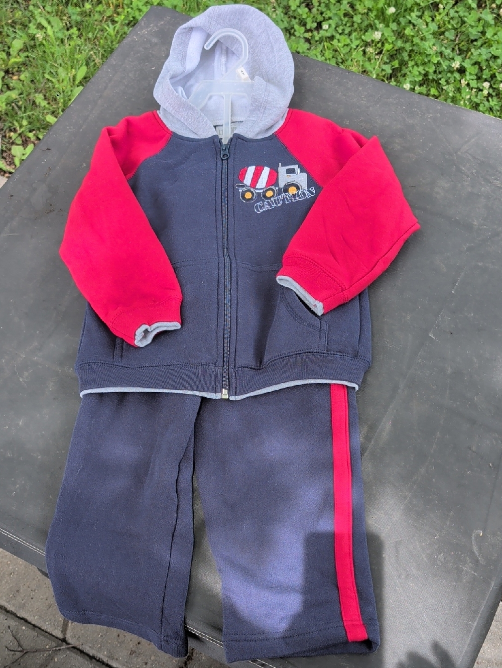 Little legends Kids Navy and Red Zippered Sweatshirt & Pants Set